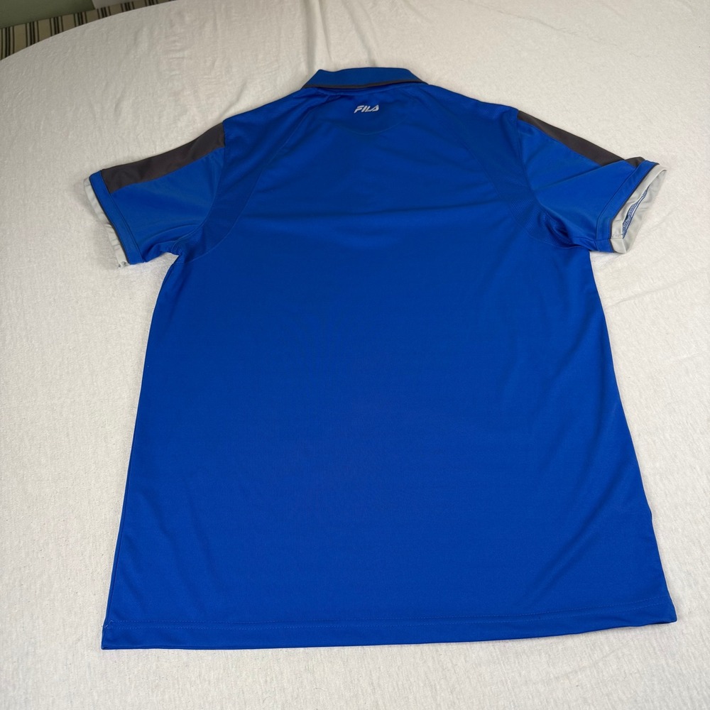 Fila Mens Golf Polo Shirt Blue Short Sleeve Performance Breathable‎ XL - Picture 2 of 5